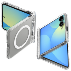 Spigen - Spigen Mobilskal F&ouml;r Galaxy Z Flip 8 Magsafe Ultra Hybrid Pro - Clear/Vit