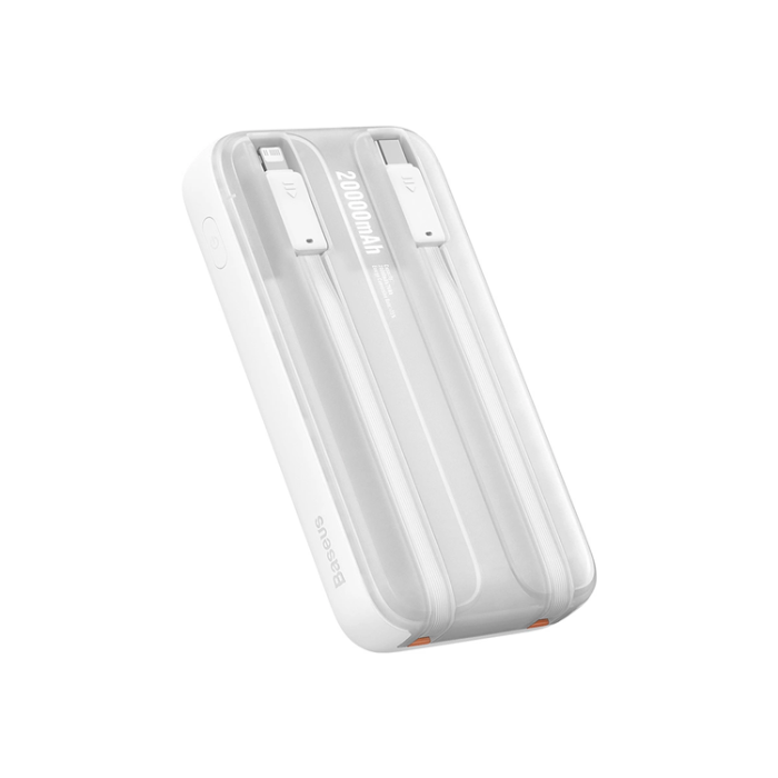 BASEUS - Baseus Powerbank med display 20000mAh 22.5W Comet Series - Vit