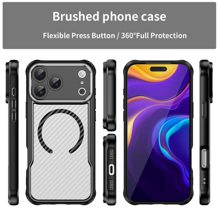A-One Brand - iPhone 17 Pro Max Mobilskal MagSafe Carbon Fiber - Svart