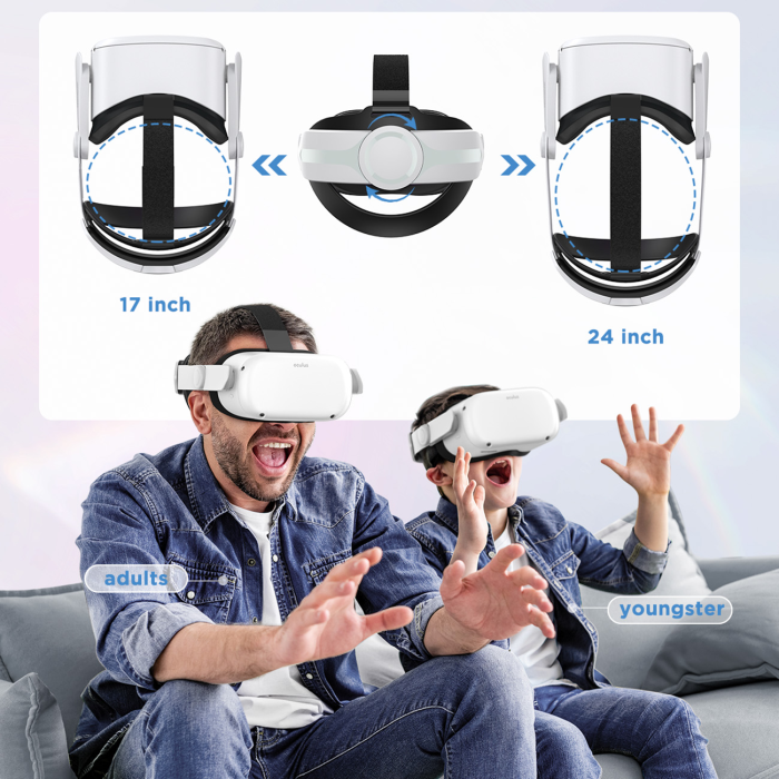 UTGATT1 - Joyroom Justerbart huvudband for Oculus Quest 2 - Vit