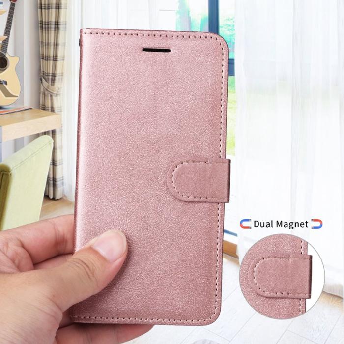OEM - ABEEL Samsung Galaxy S26 Plus Plånboksfodral Konstläder Med Rem - Roséguld