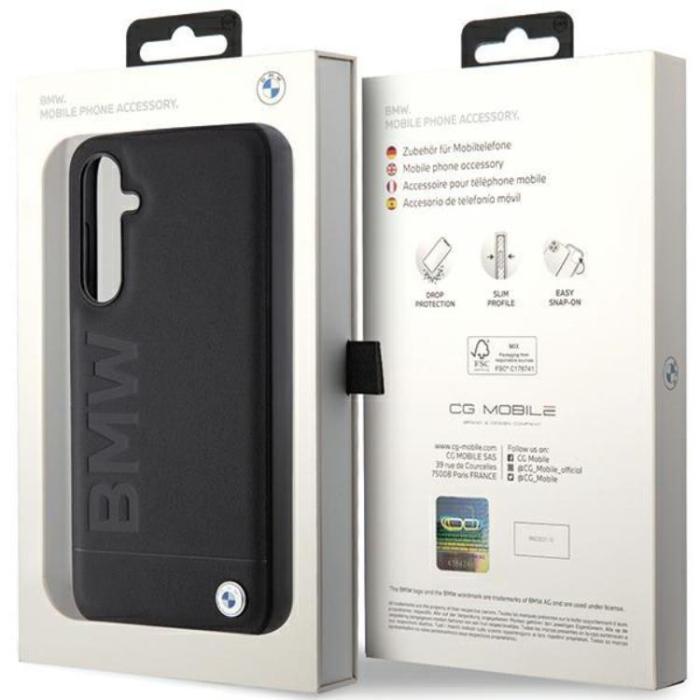 BMW - BMW Galaxy S23 FE Mobilskal Läder Hot Stamp - Svart