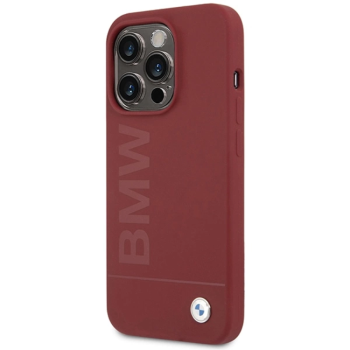 BMW - BMW iPhone 15 Pro Mobilskal Magsafe Silikon Big Logo - Röd