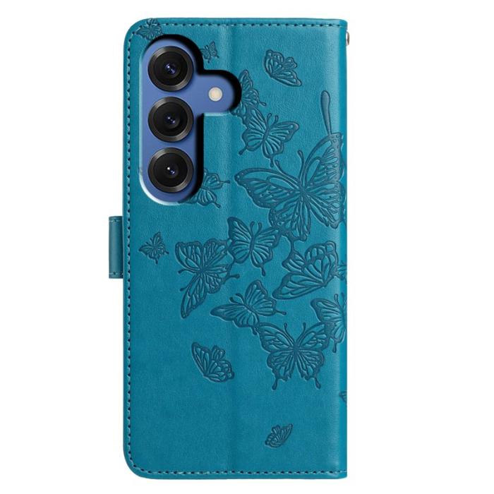 OEM - Samsung Galaxy S26 Plus Plånboksfodral Flip Konstläder Med Rem - Blå