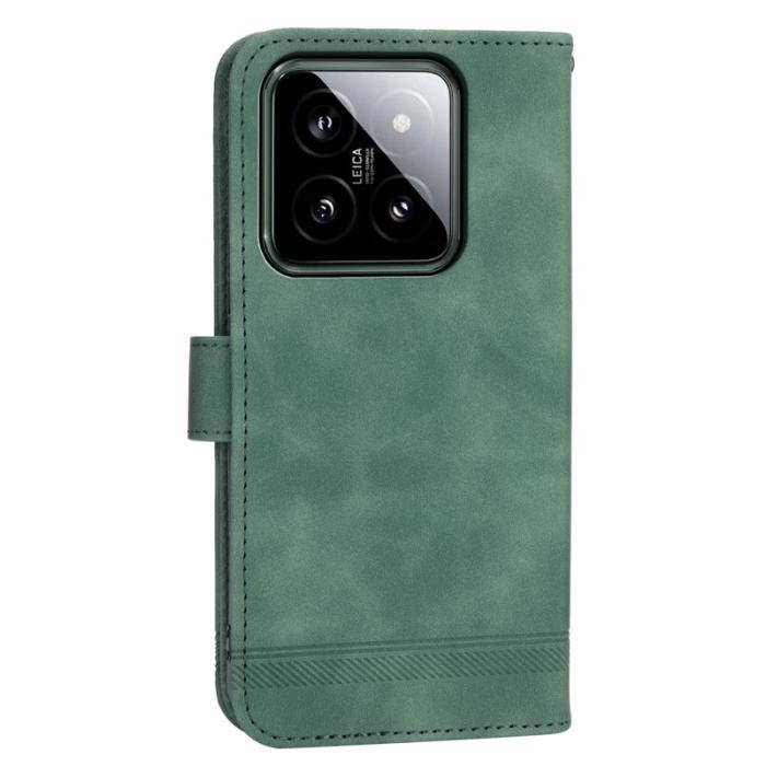 DIERFENG - DIERFENG DF-03 för Xiaomi 14 Plånboksfodral Imprinted Konstläder - Grön