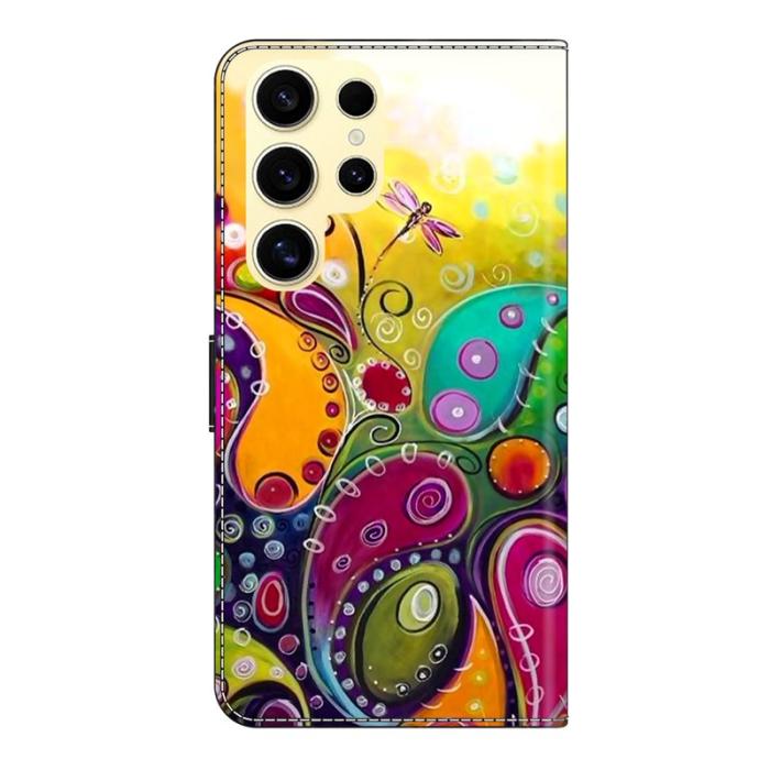 OEM - Samsung Galaxy S26 Ultra Plånboksfodral Konstläder Med Ställ - Färgglad Blomma