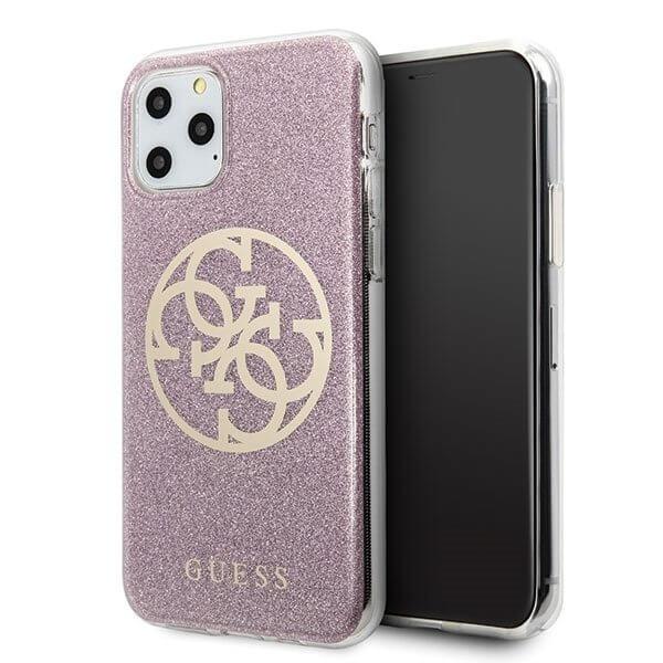 Guess Skal iPhone 11 Pro Max Circle Glitter - Rosa | 2353 | AlltMobil