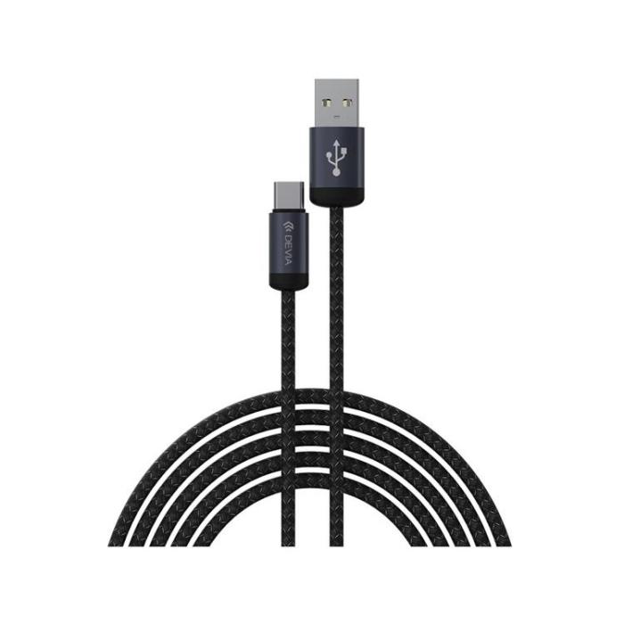 Devia - Devia USB Till USB-C Kabel 1m 2A Gracious - Svart
