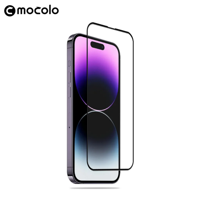 Mocolo - Mocolo iPhone 15 Pro Max Härdat Glas Skärmskydd 2.5D - Svart