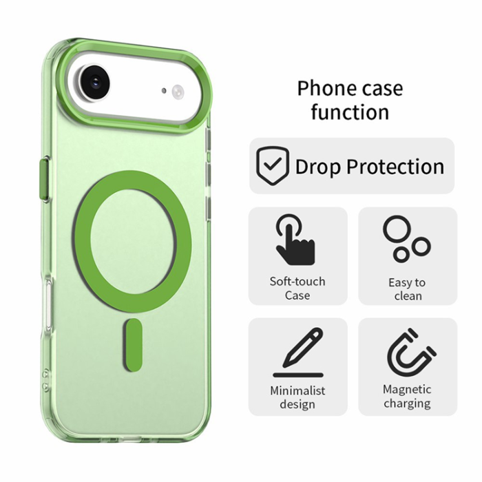 A-One Brand - iPhone 17 Air Mobilskal MagSafe Anti Drop Hybrid - Grön