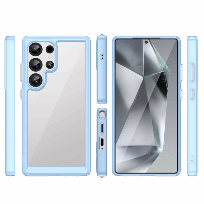 OEM - Galaxy S25 Ultra Mobilskal Outer Space med Ram - Blå