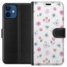 iSecrets - Plånboksfodral till Apple iPhone 12 med Blommor och fjärillar