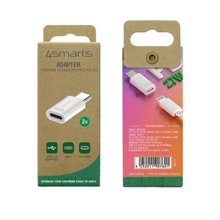 4smarts - [2-Pack] 4smarts USB-C Till Lightning Adapter 27W