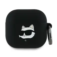 KARL LAGERFELD - Karl Lagerfeld AirPods 4 Silikonskal Choupette Head 3D - Svart