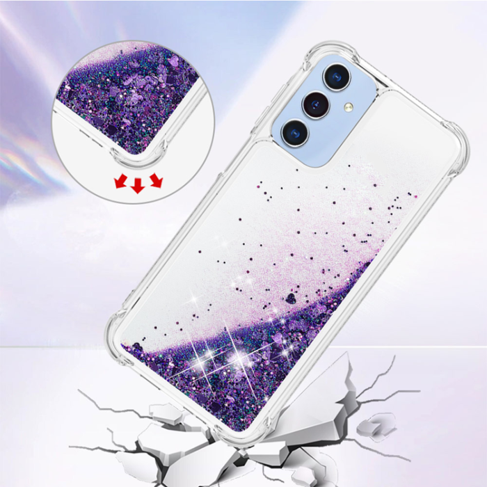 A-One Brand - Galaxy A17/A26 Mobilskal Glitter Quicksand TPU - Mörklila