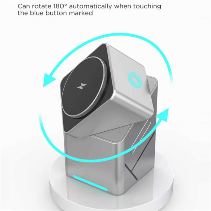 A-One Brand - W10 3-i-1 Magnetisk Trådlös Laddare 15W För iPhone Och Samsung - Orange