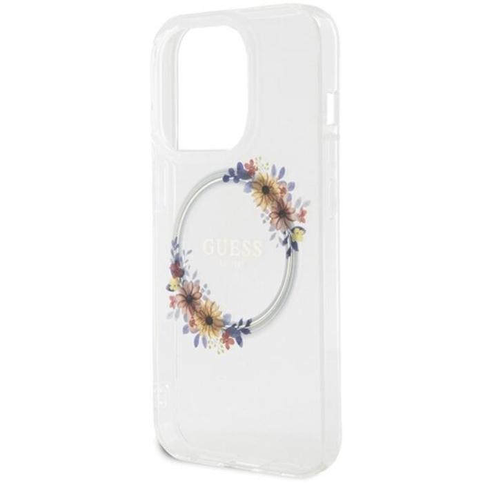 Guess - Guess iPhone 15 Pro Mobilskal Magsafe IML Flowers Wreatch