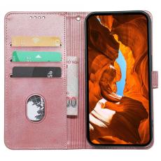 OEM - Samsung Galaxy A37 Fodral &Auml;kta L&auml;der St&auml;llfunktion - Ros&eacute;guld