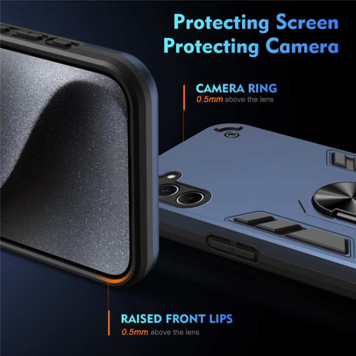 A-One Brand - Galaxy A26 Mobilskal Kickstand PC+TPU Drop Defend - Blå