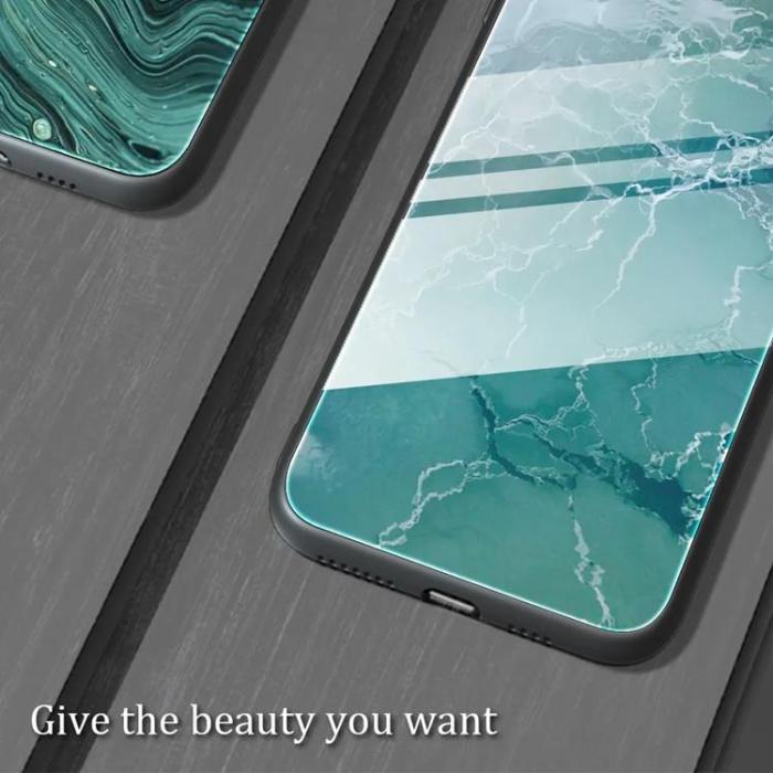 Taltech - Galaxy A55 Mobilskal Marmormålad - Turkos