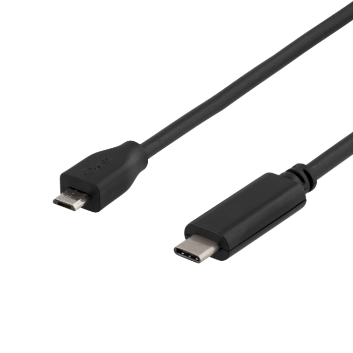 UTGATT1 - Deltaco USB-C till microUSB Kabel 1m - Svart