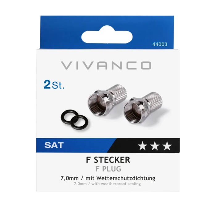Vivanco - Vivanco F-Kontaktsförslutning 7mm, 2 st.