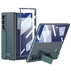 GKK - Galaxy Z Fold 7 Mobilskal Kickstativ Med Härdat glas - Grön