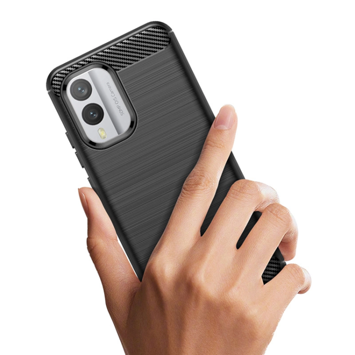 OEM - Nokia X30 Mobilskal Carbon Silikon - Svart