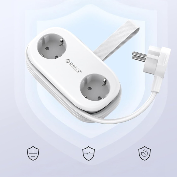 ORICO - Orico 5in1 Grenuttag 20W GaN 2xUSB-A 1xUSB-C 2xAC AP3 - Vit