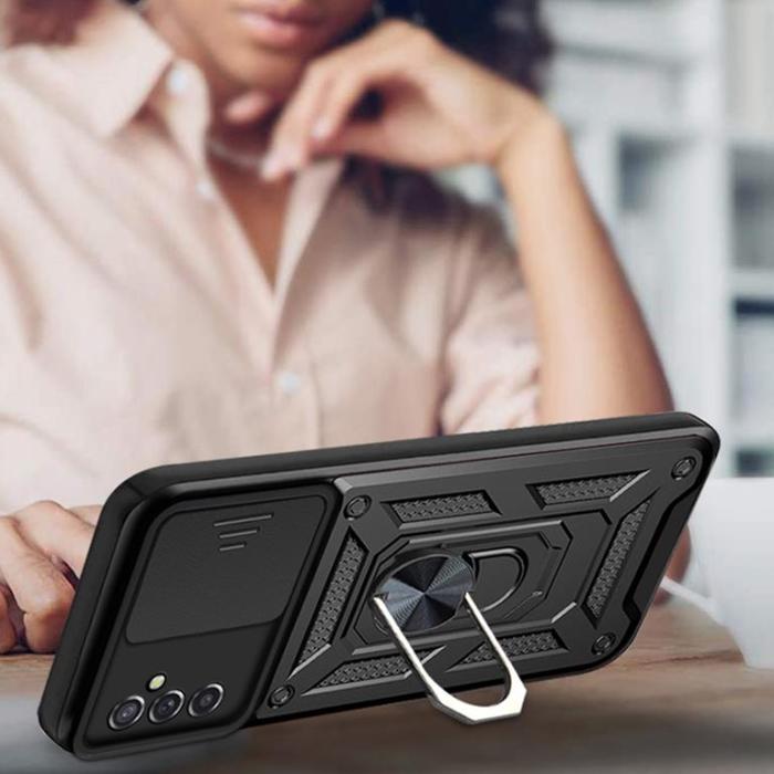 UTGATT - Galaxy A13 5G/A04s 4G Skal med Ringhållare Hybrid Armor Camshield - Blå