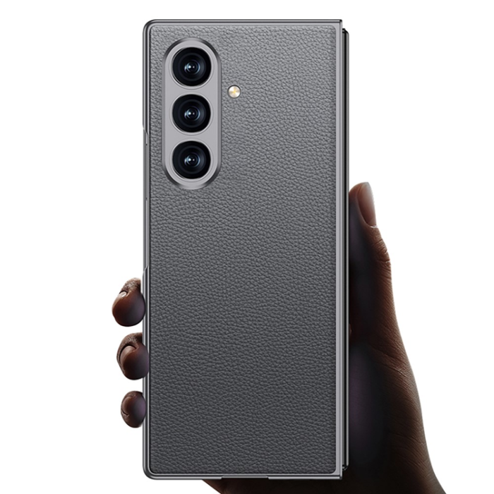 GKK - GKK Galaxy Z Fold 7 Mobilskal Skin Touch Med Härdat Glas - Grå
