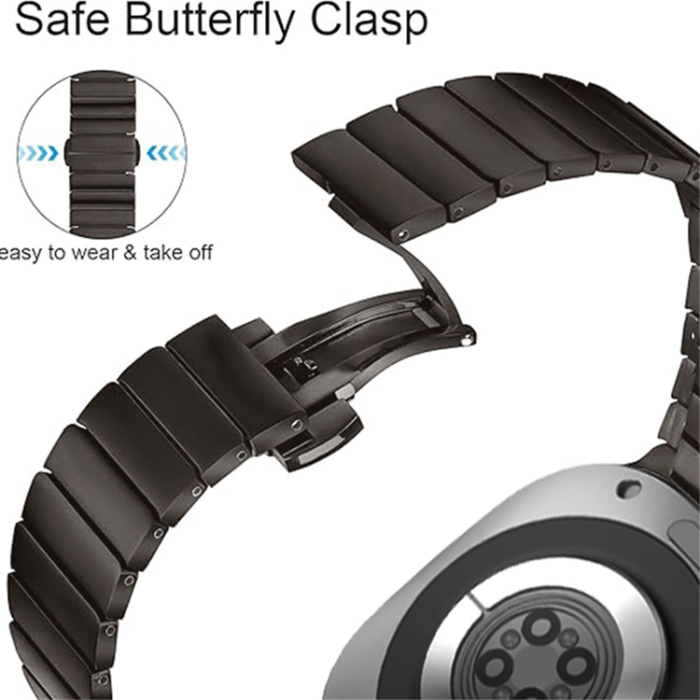 A-One Brand - Galaxy Watch Ultra (47mm) Armband Stainless Steel - Mörkgrå