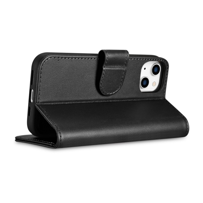 ICARER - iCarer iPhone 14 Plus Plånboksfodral 2in1 Anti-RFID - Svart