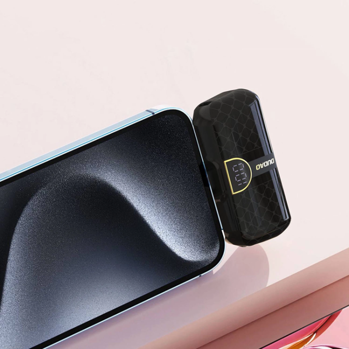 Dudao - Dudao Mini Powerbank 5000mAh med Lightning kontakt - Svart