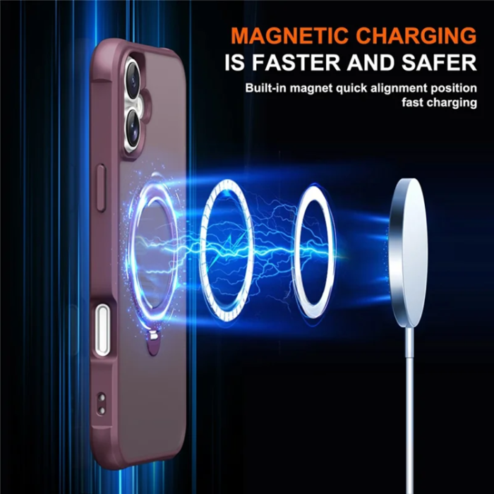 A-One Brand - iPhone 17 Mobilskal MagSafe Kickstand TPU + PC - Vinröd