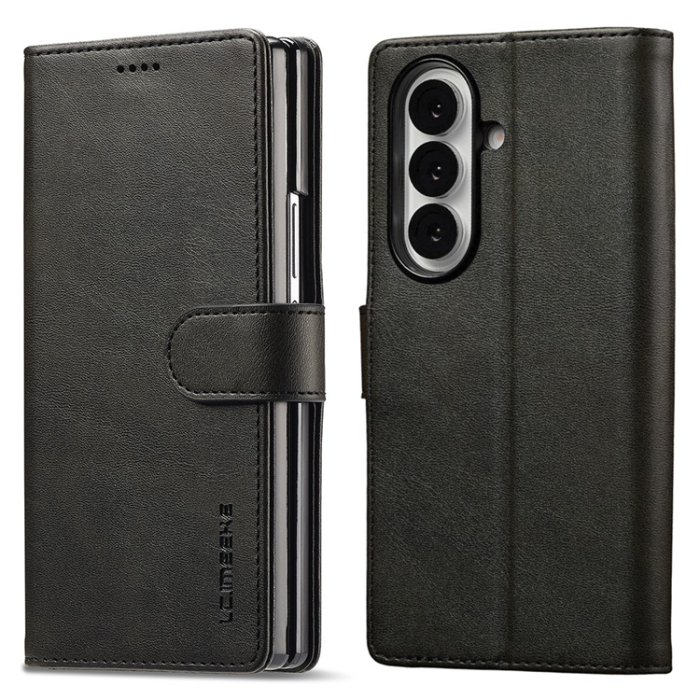 LC.imeeke - Lc.Imeeke Galaxy Z Fold 7 Plånboksfodral Calf Läder - Svart