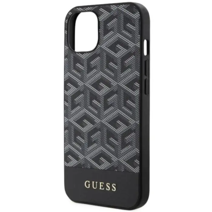 Guess - Guess iPhone 14 Mobilskal MagSafe GCube Stripes - Svart