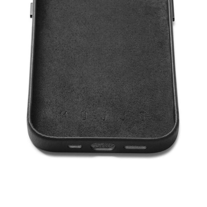 Mujjo - Mujjo iPhone 14 Pro Skal Korthållare Full Läder - Svart