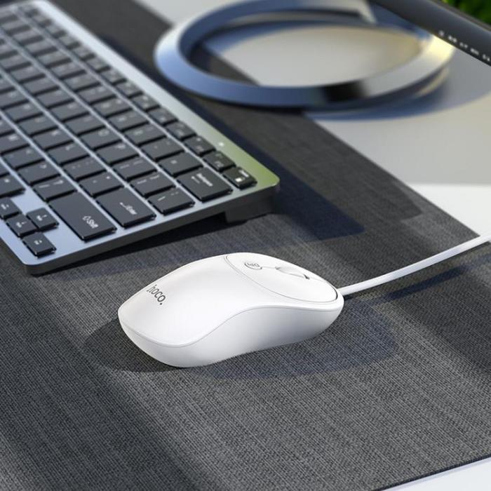 Hoco - Hoco Trådbunden Mus USB-A 1.5 m GM13 - Vit
