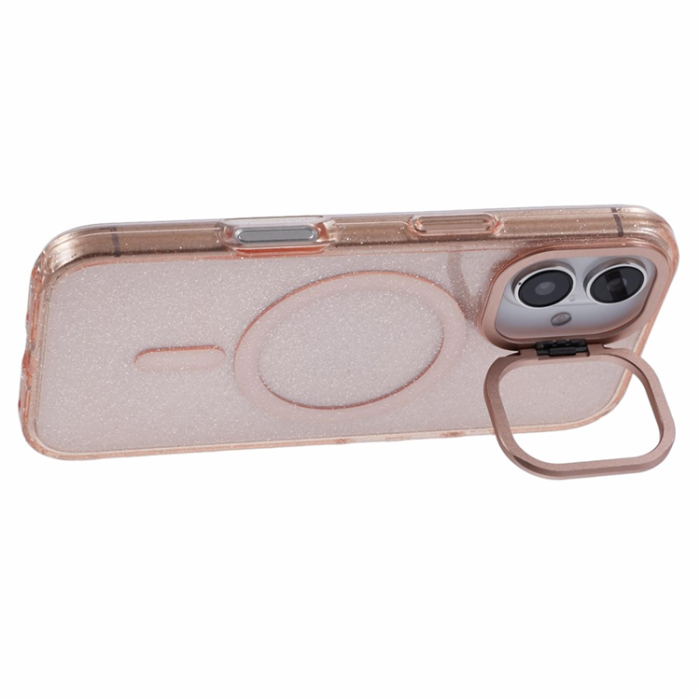 KIGC - KIGC iPhone 16 Mobilskal MagSafe Epoxy Kickstand - Titan Guld