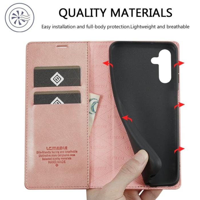 LC.imeeke - LC.IMEEKE Plånboksfodral för Samsung Galaxy S26 Konstläder - Roséguld