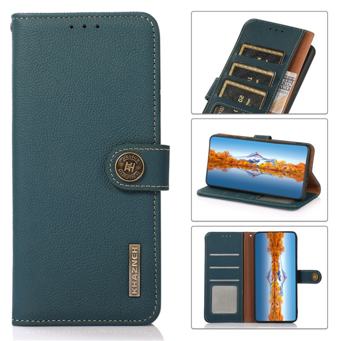 KHAZNEH - KHAZNEH Xiaomi Mi 11 Ultra Plånboksfodral Äkta Läder Kickstand - Grön