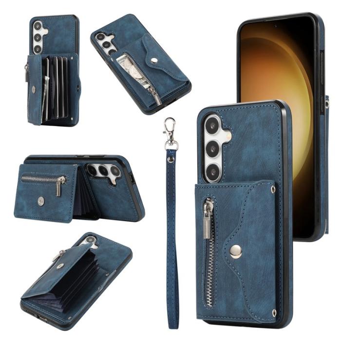 OEM - Mobilfodral för Samsung Galaxy S26 Kickstand Flera kortfack - Blå