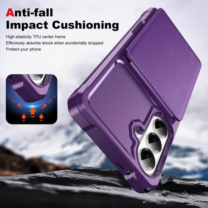 OEM - Mobilfodral för Samsung Galaxy S26 Kickstand Kortfack Konstläder - Lila