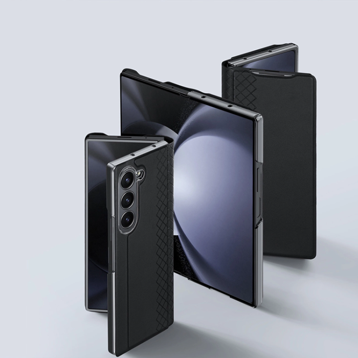 Dux Ducis - Dux Ducis Galaxy Z Fold 6 Plånboksfodral Brill Läder - Svart