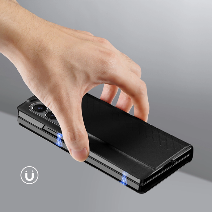 Dux Ducis - Dux Ducis Galaxy Z Fold 6 Plånboksfodral Brill Läder - Svart