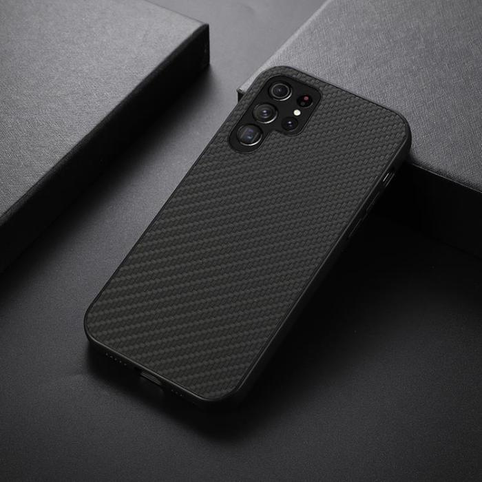 OEM - Galaxy S22 Ultra Mobilskal Carbon Fiber - Svart