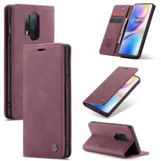 Caseme - CASEME Series Pl&aring;nboksfodral Konstl&auml;der f&ouml;r OnePlus 8 Pro - Vinr&ouml;d