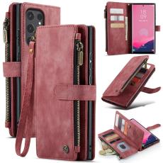 Caseme - CASEME Konstl&auml;der Pl&aring;nboksfodral f&ouml;r Samsung Galaxy S25 Ultra R&ouml;d