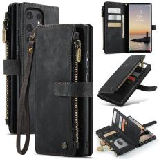 Caseme - CASEME Konstl&auml;der Pl&aring;nboksfodral f&ouml;r Samsung Galaxy S25 Ultra - Svart